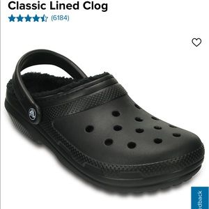 Fuzzy Black Crocs “Classic Lined Clog”